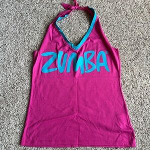 Zumba Fitness Pink Tank Top with Teal Logo